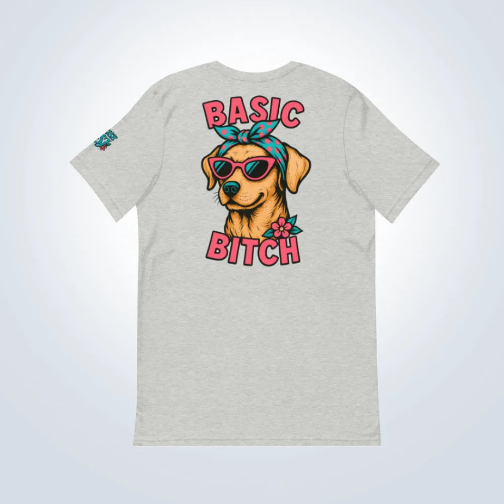 Basic Bitch Labrador T-Shirt – White – Back Flat lay