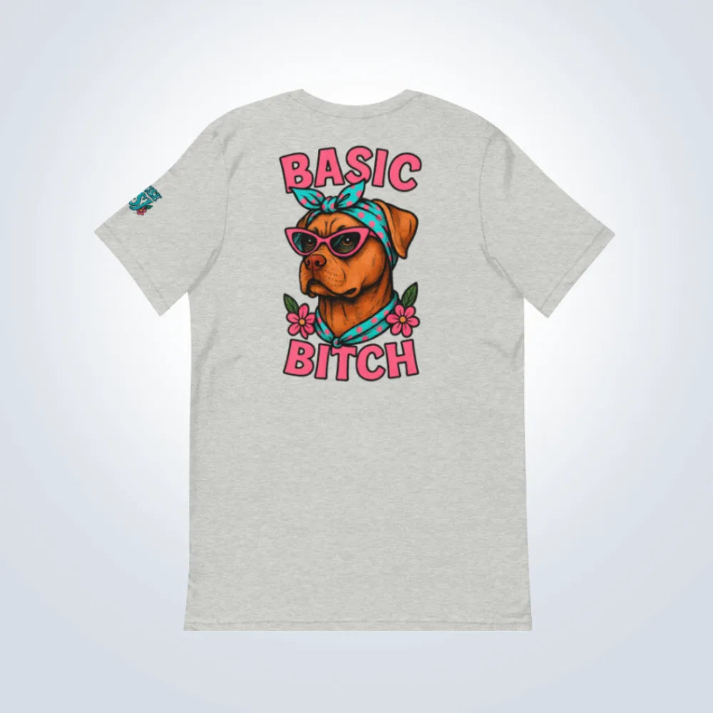 Basic Bitch Dogue de Bordeaux T-Shirt – Grey – Back Flat lay
