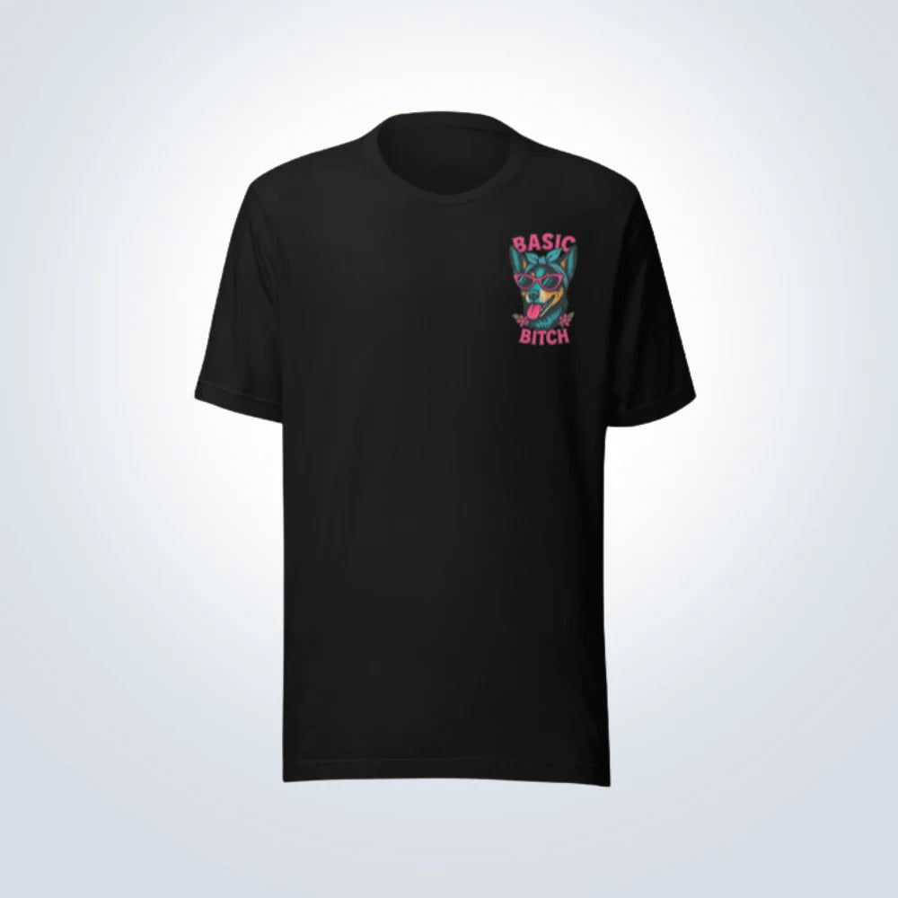 Basic Bitch Blue Heeler T-Shirt – Black – Front View