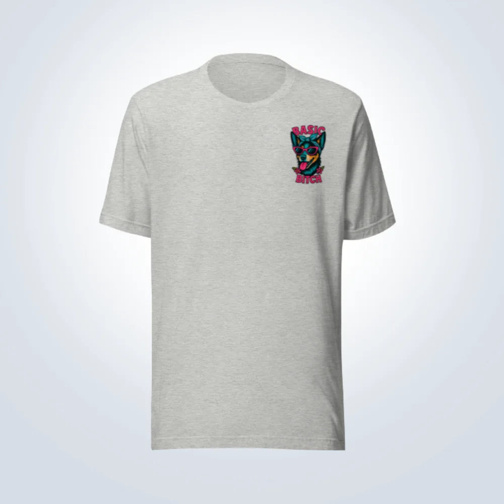 Basic Bitch Blue Heeler T-Shirt – Grey – Front View