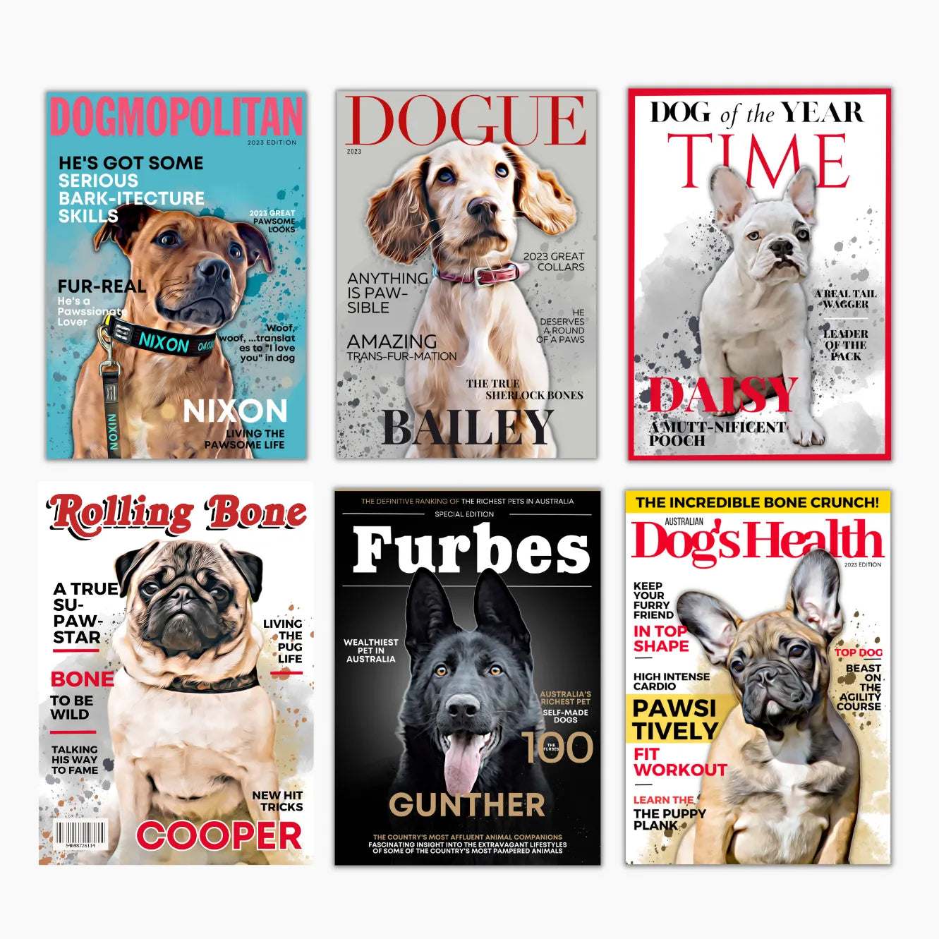 Magazine Style Personalised Pet Portrait