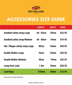 lead bags size guide