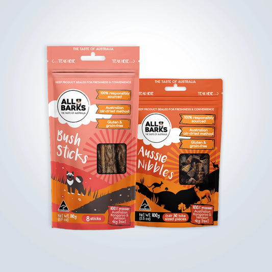 All Barks Kangaroo & Venison Dog Treat Pack