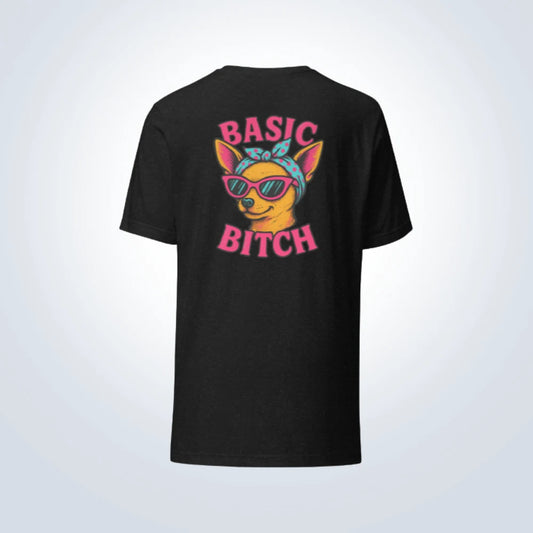 Basic Bitch Chihuahua T-Shirt – Black – Back View