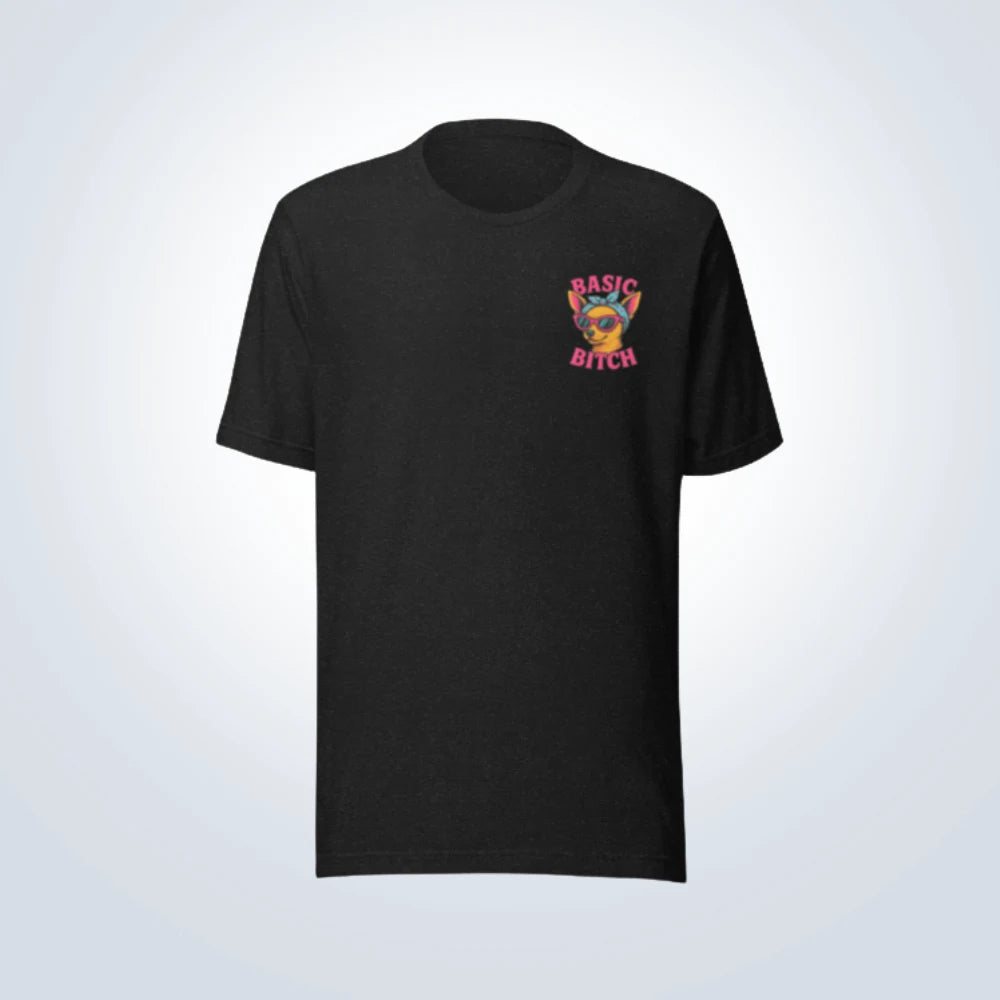 Basic Bitch Chihuahua T-Shirt – Black – Front View