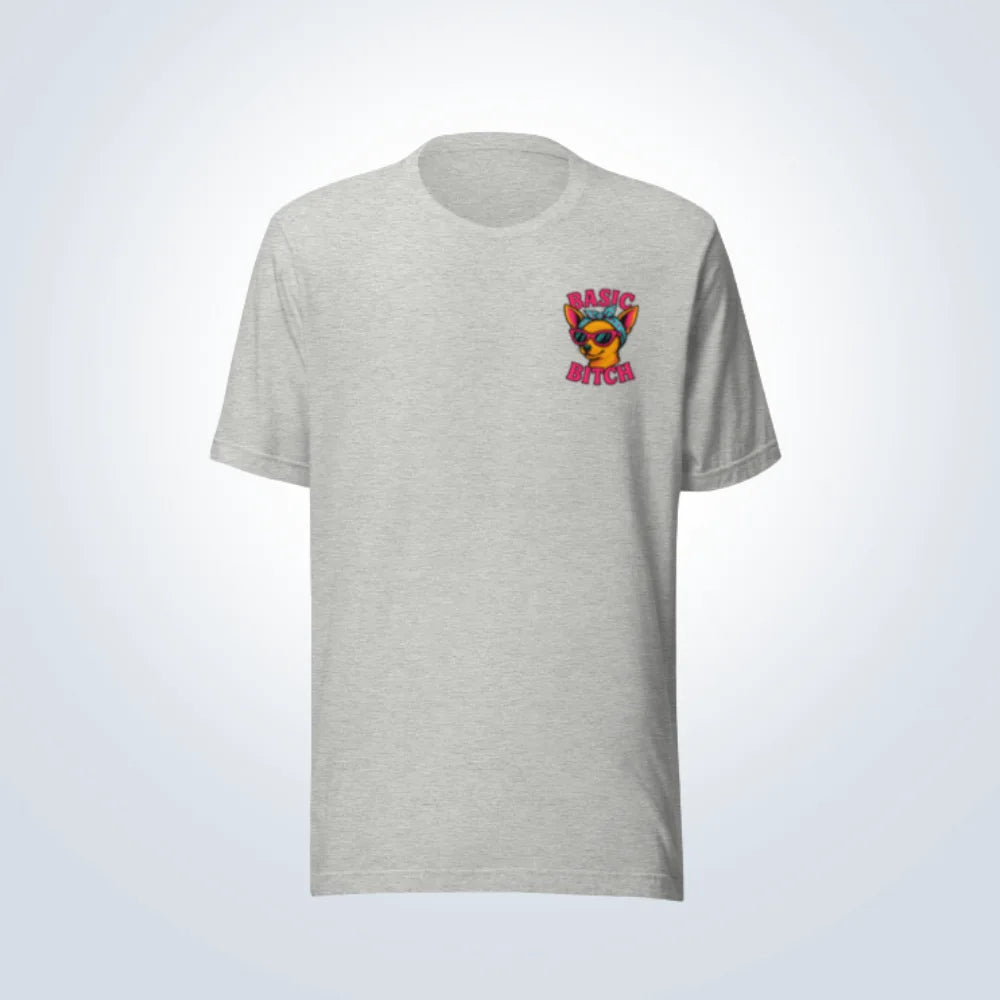 Basic Bitch Chihuahua T-Shirt – Grey – Front View