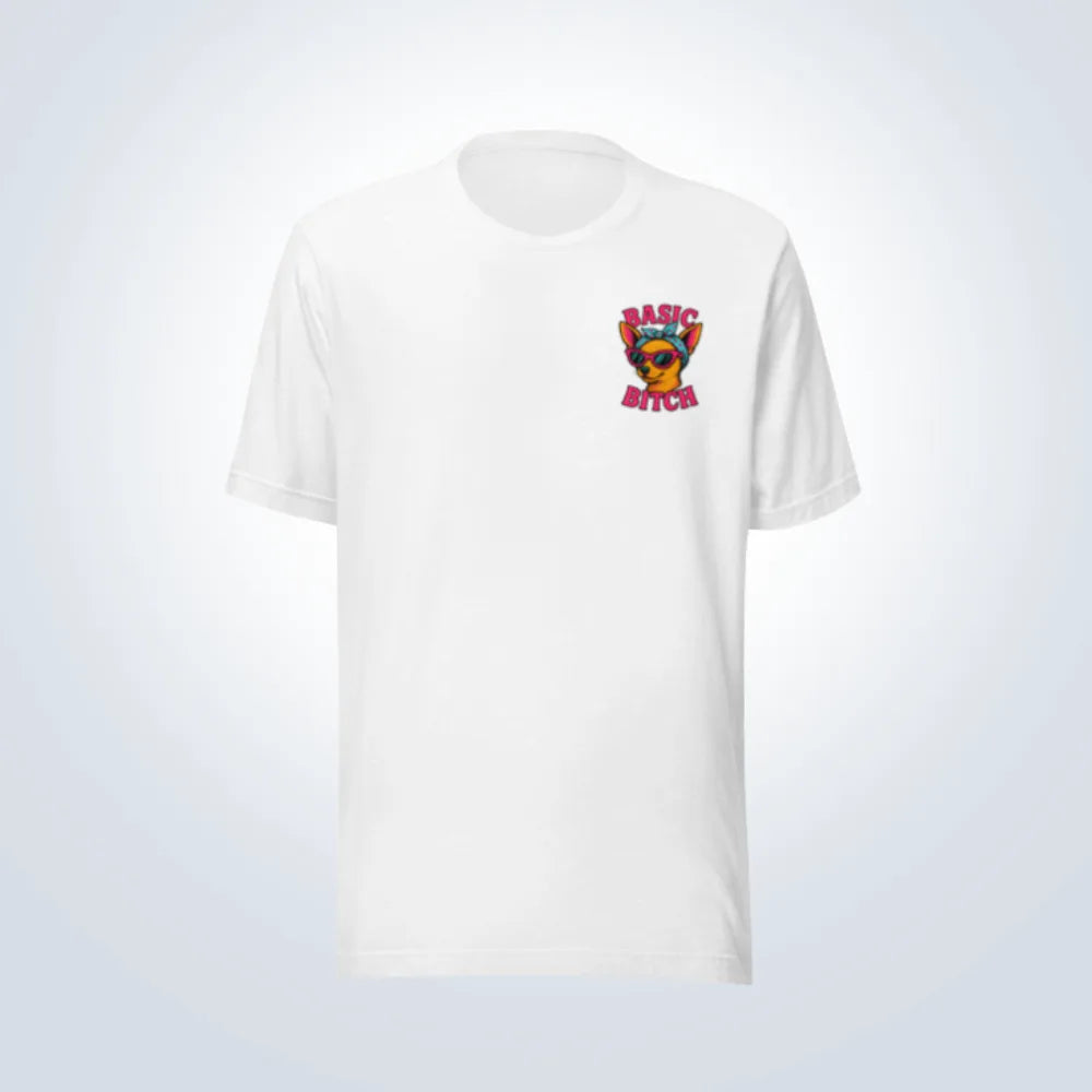 Basic Bitch Chihuahua T-Shirt – White – Front View