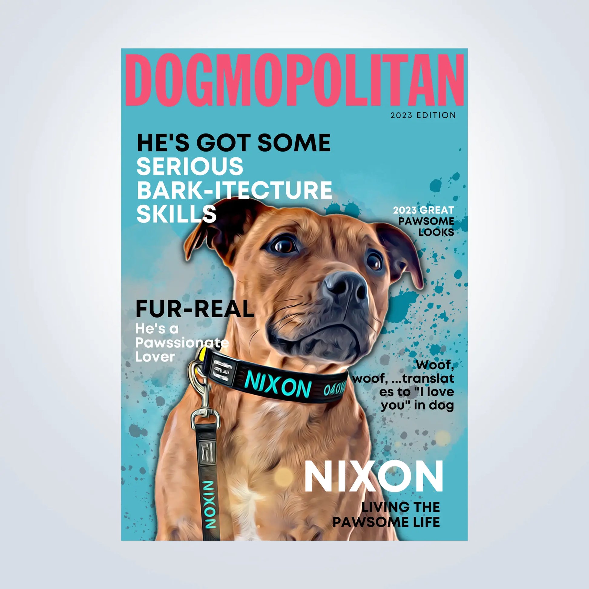 Magazine Style Personalised Pet Portrait