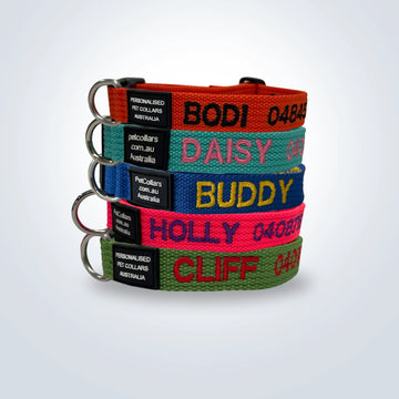 Custom embroidered collar for with name and phone number
