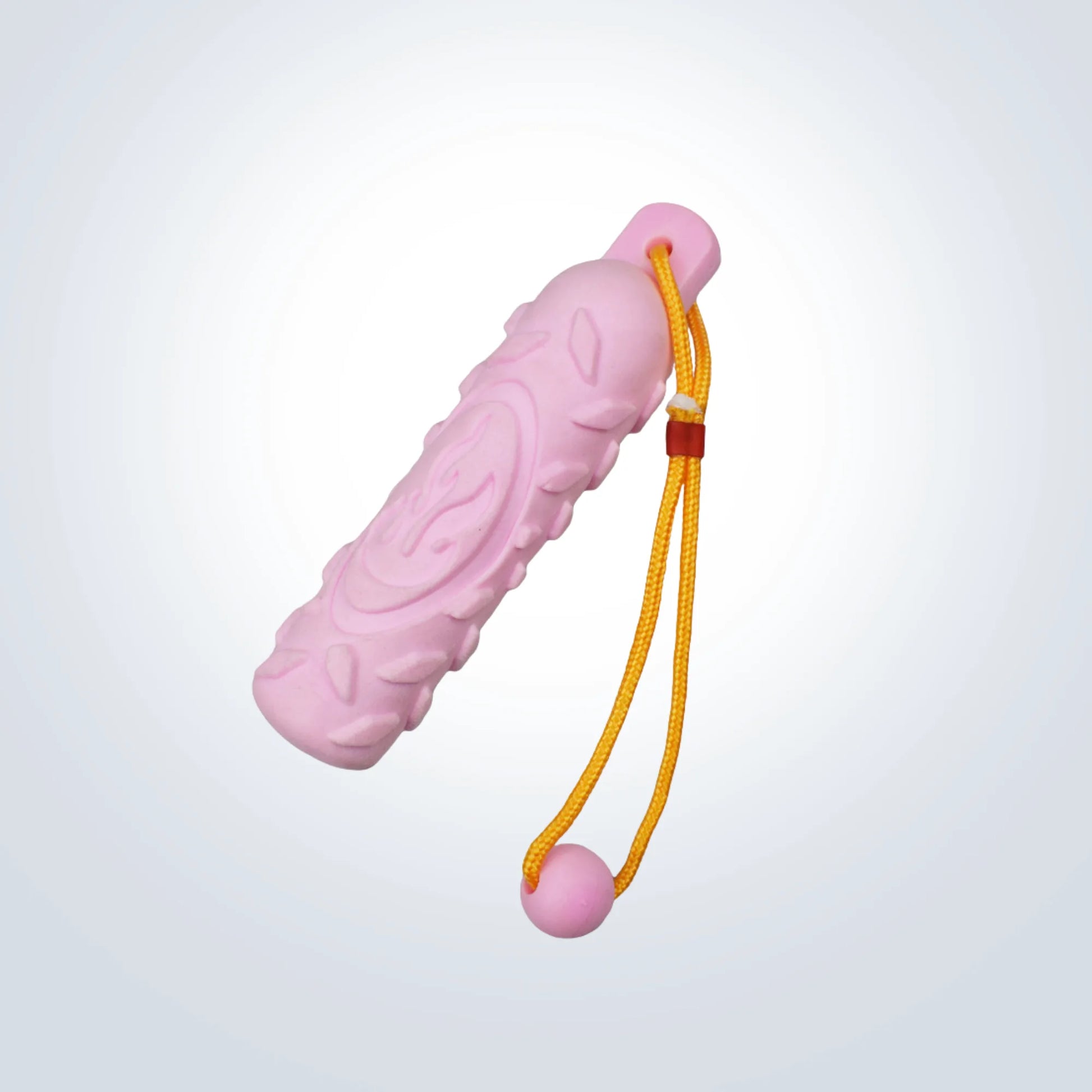 rope and rubber dog toy pink