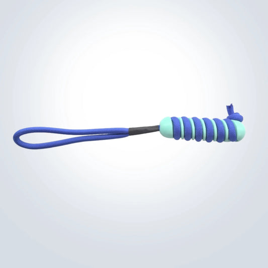 rope and rubber tug and chew dog toy