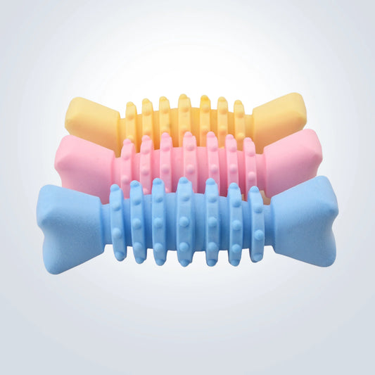 rubber textured bone dog toy