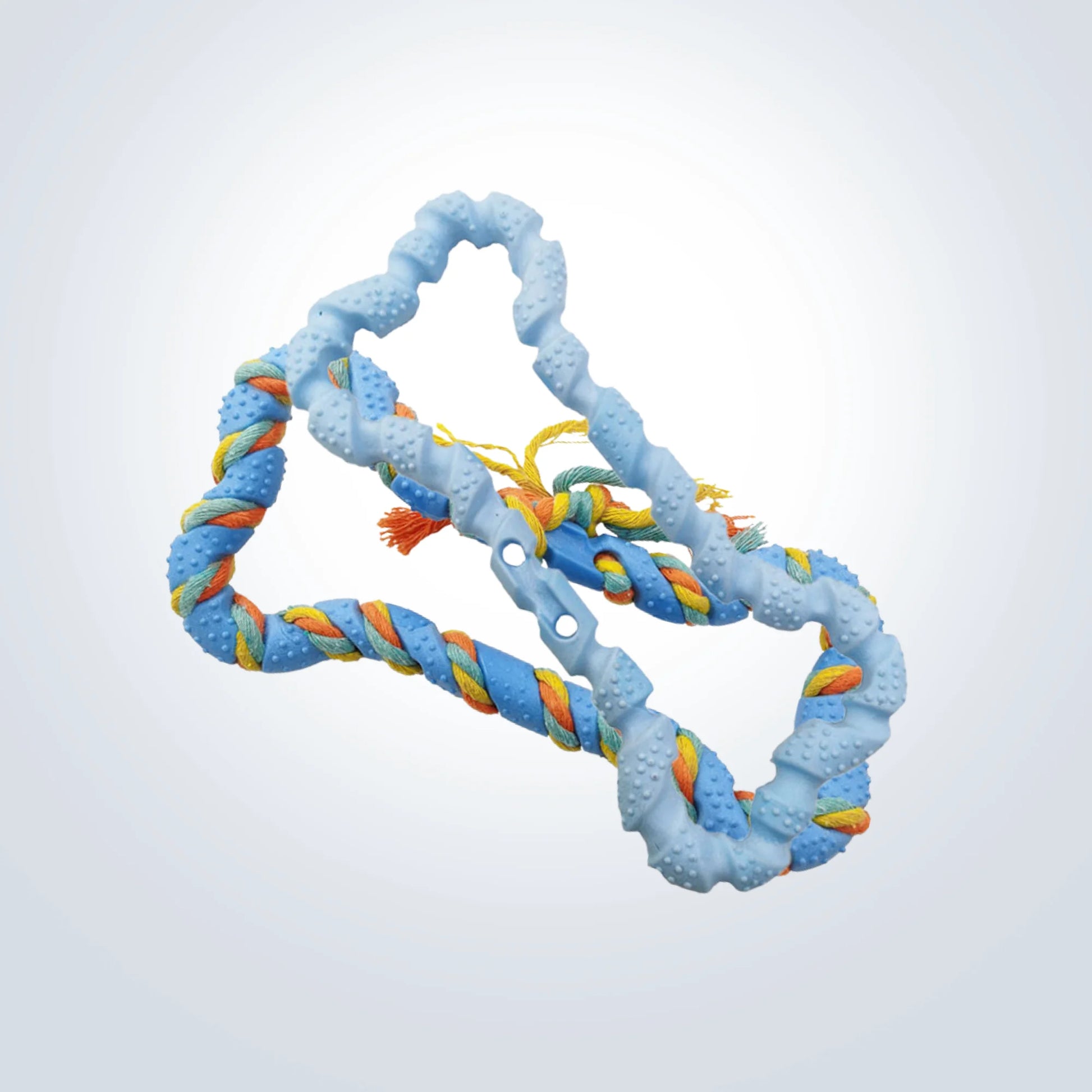 tough rubber chew dog toy blue