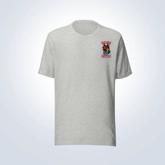 Basic Bitch German Shepherd T-Shirt – Grey – Front View