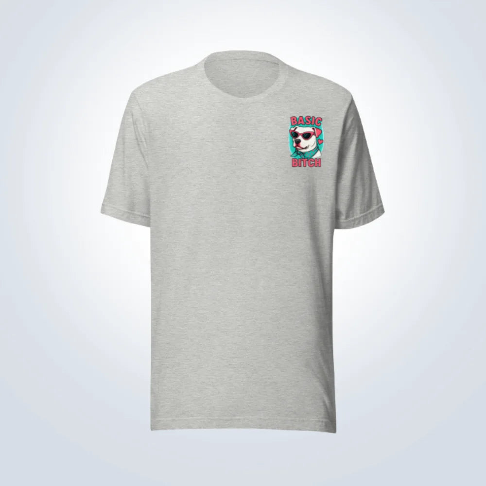 Basic Bitch Pitbull T-Shirt – Grey – Front View