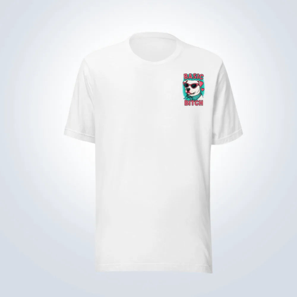 Basic Bitch Pitbull T-Shirt – White – Front View