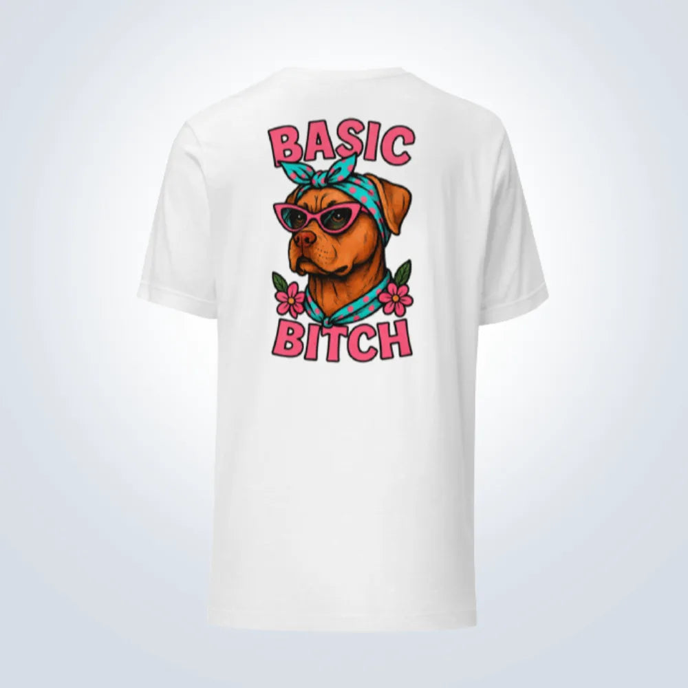 Basic Bitch Dogue de Bordeaux T-Shirt – White – Back View