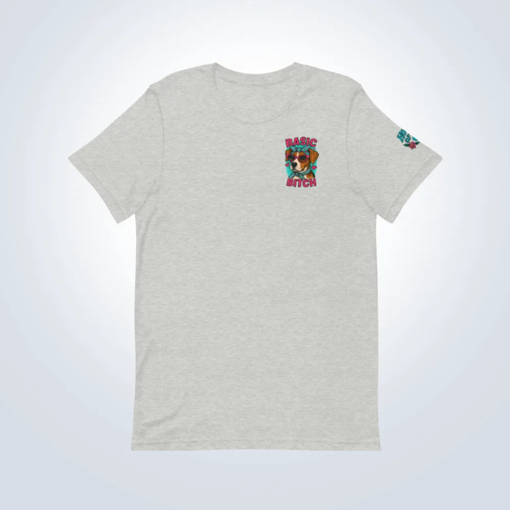 Basic Bitch Beagle T-Shirt – Grey – Front Flat lay