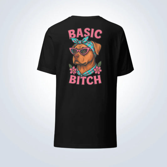 Basic Bitch Dogue de Bordeaux T-Shirt – Black – Back View