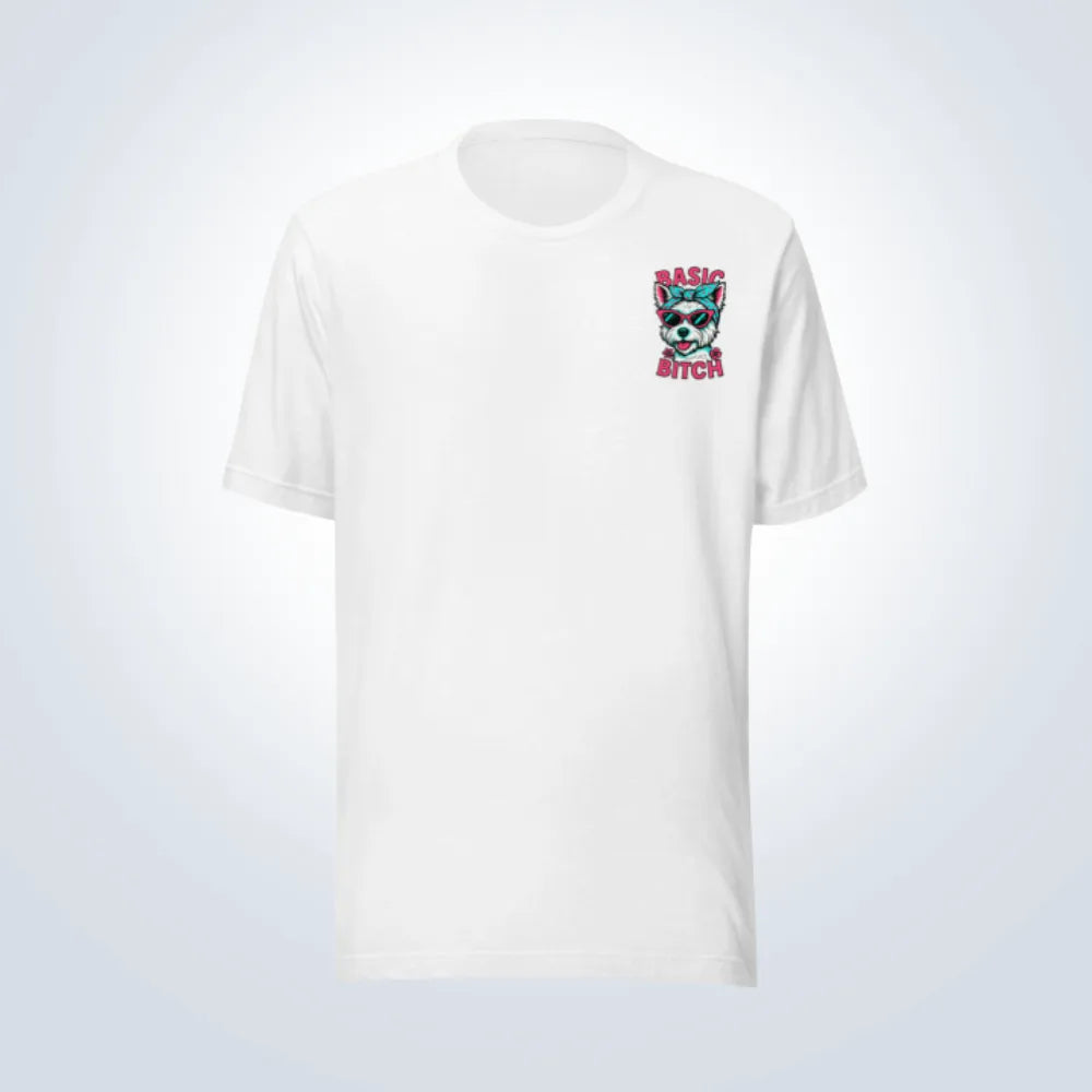 Basic Bitch West Highland Terrier T-Shirt – White – Front View