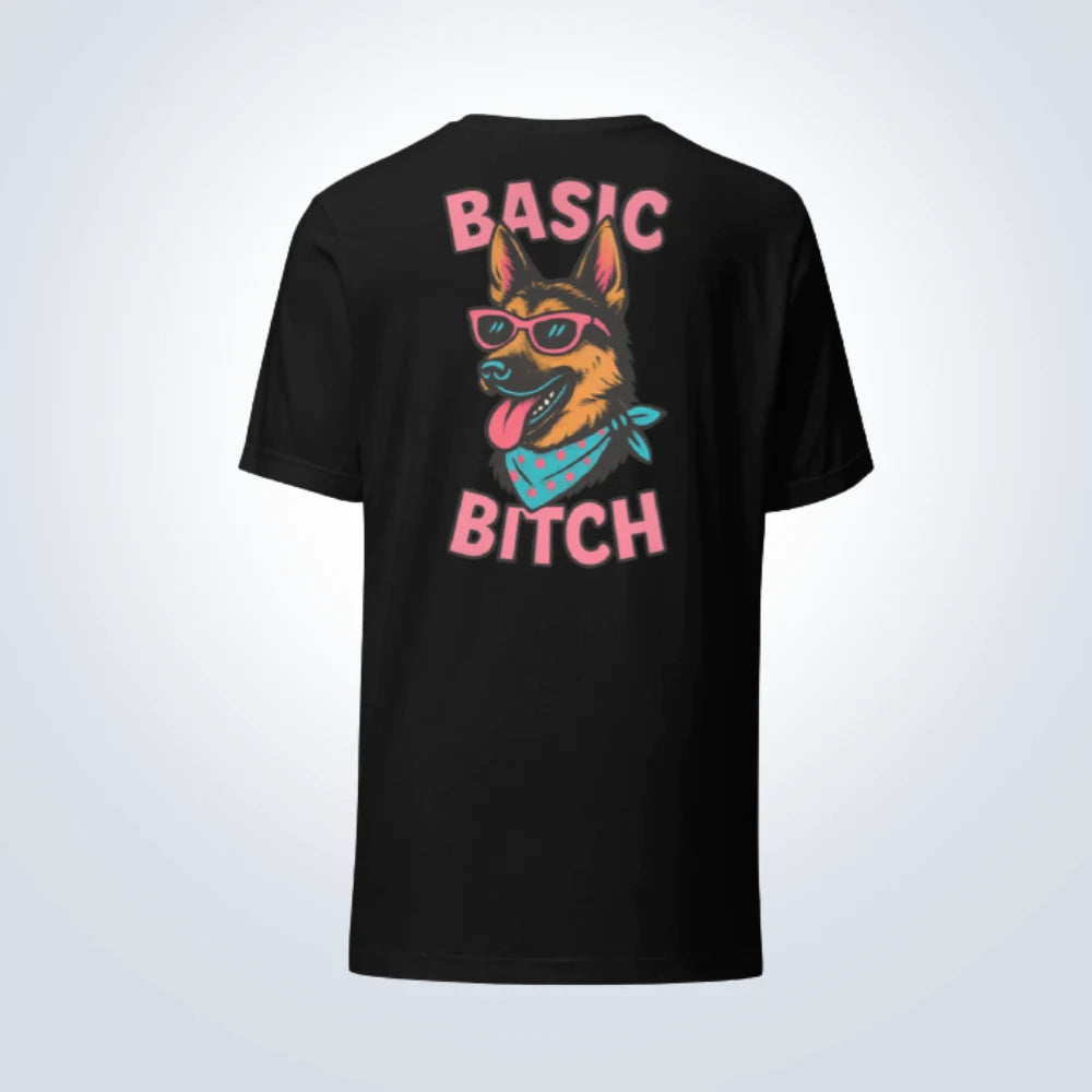 Basic Bitch German Shepherd T-Shirt – Black – Back View