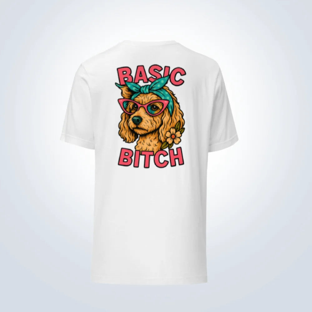 Basic Bitch Spoodle T-Shirt – White – Back View