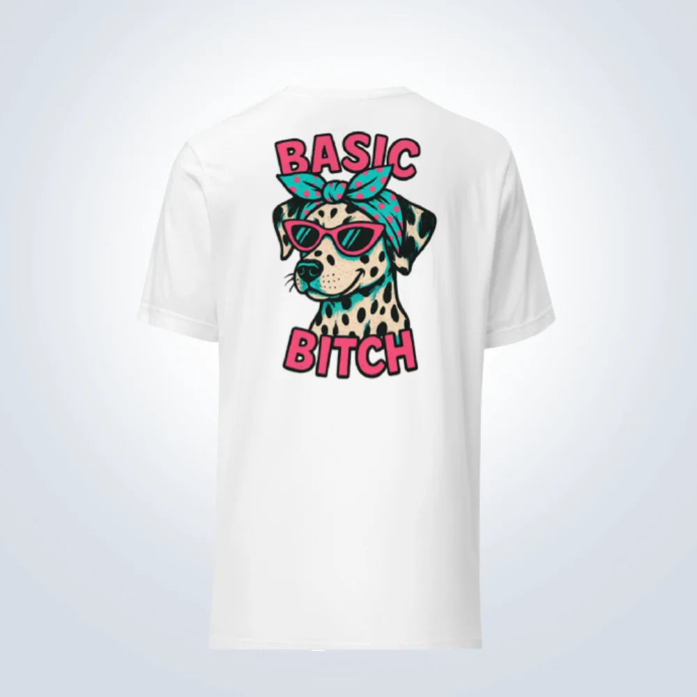 Basic Bitch Dalmatian T-Shirt – White – Back View