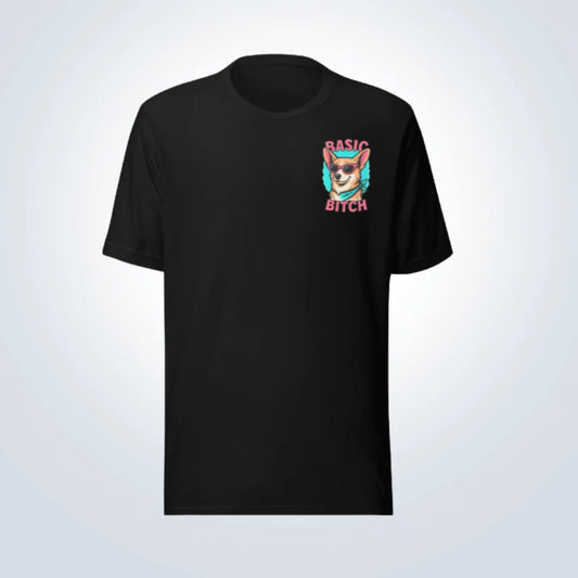 Basic Bitch Corgi T-Shirt – Black – Front View