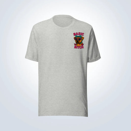 Basic Bitch Bull Mastiff T-Shirt – Grey – Front View