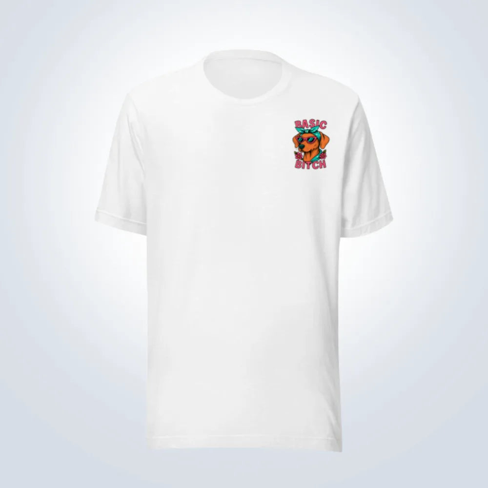 Basic Bitch Hungarian Vizsla T-Shirt – White – Front View