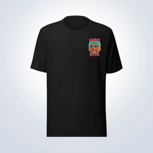 Basic Bitch Cavoodle T-Shirt – Black – Front View