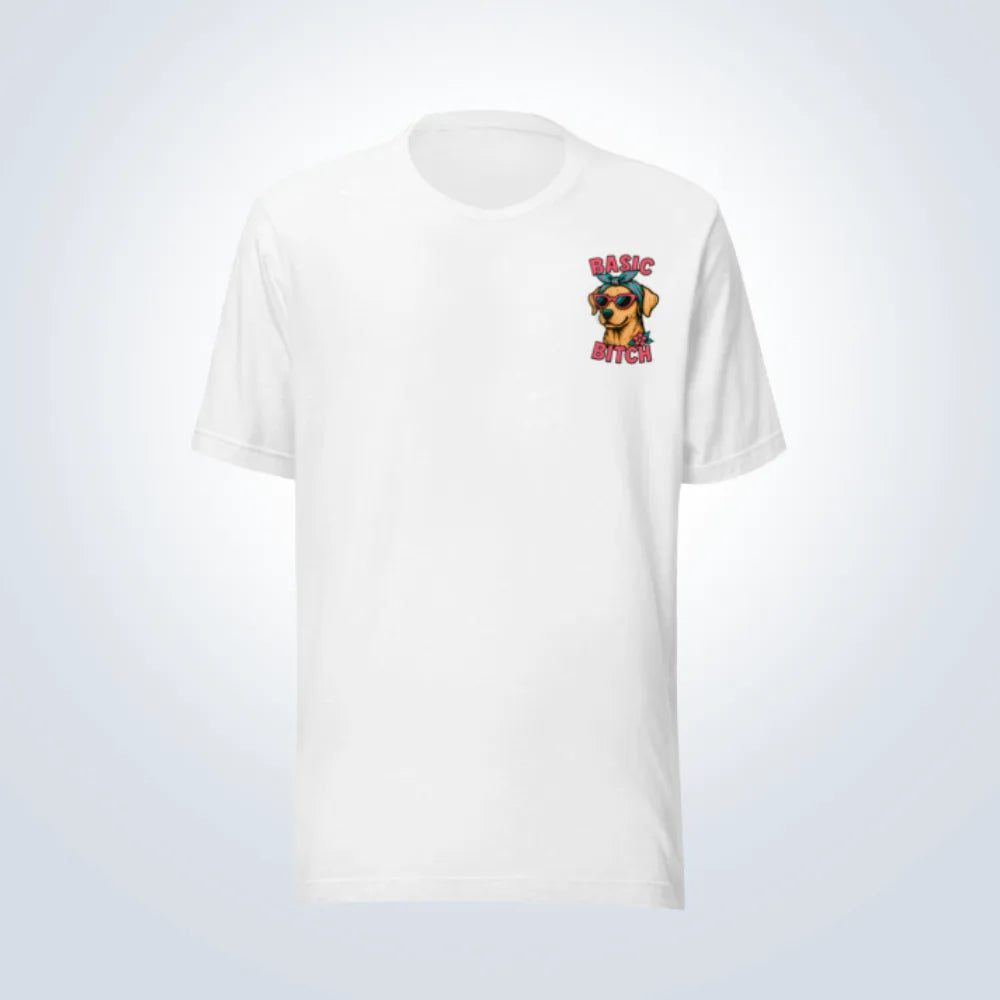 Basic Bitch Labrador T-Shirt – White – Front View
