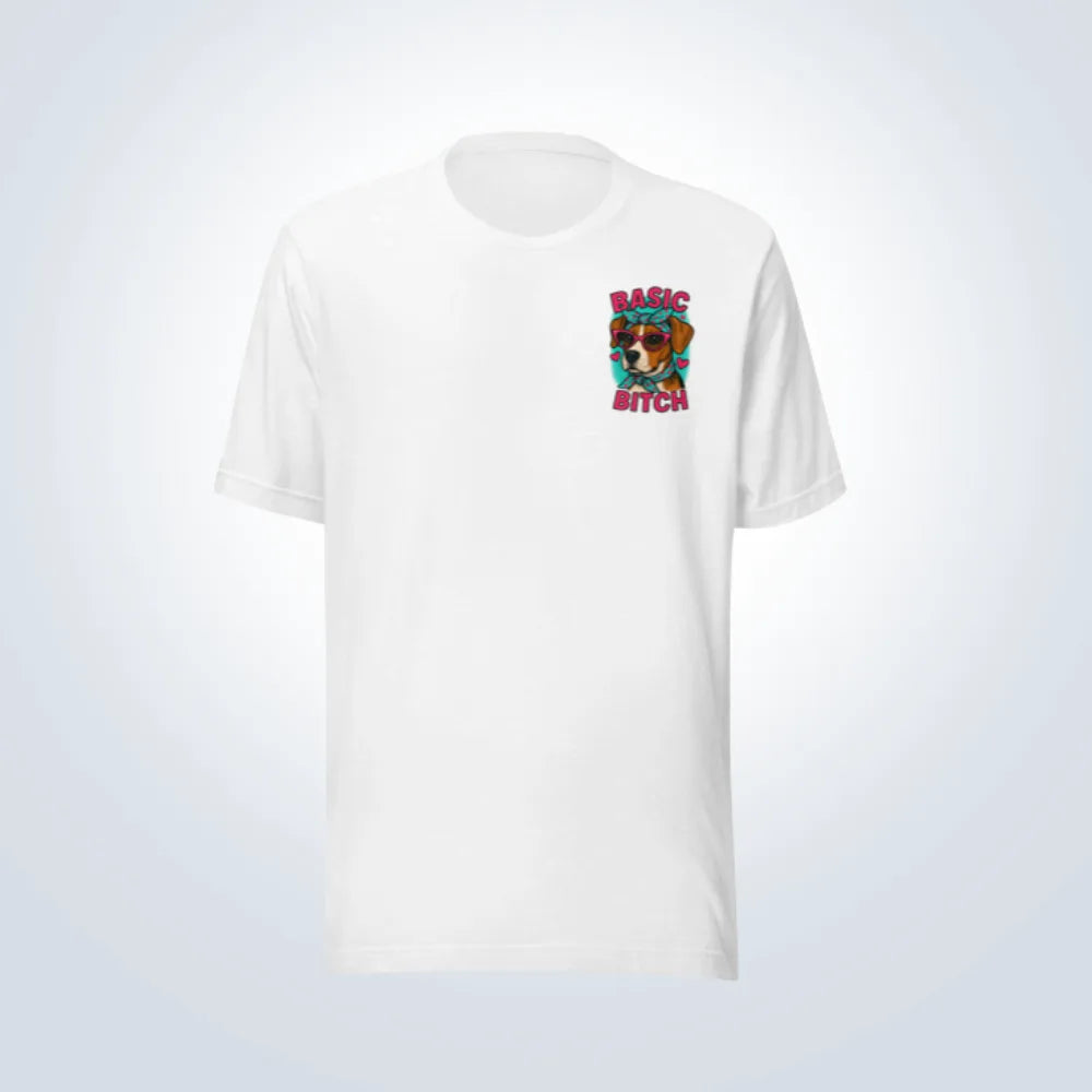 Basic Bitch Beagle T-Shirt – White – Front View