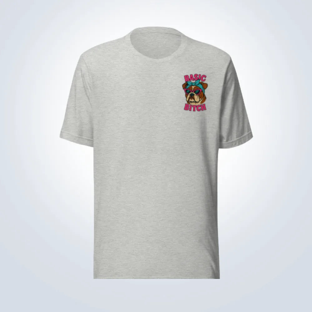 Basic Bitch Bulldog T-Shirt – Grey – Front View
