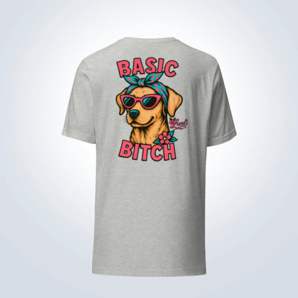 Basic Bitch Labrador Personalised T-Shirt – White – Back View