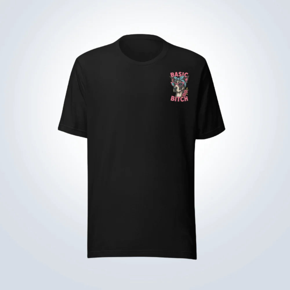 Basic Bitch Great Dane T-Shirt – Black – Front View