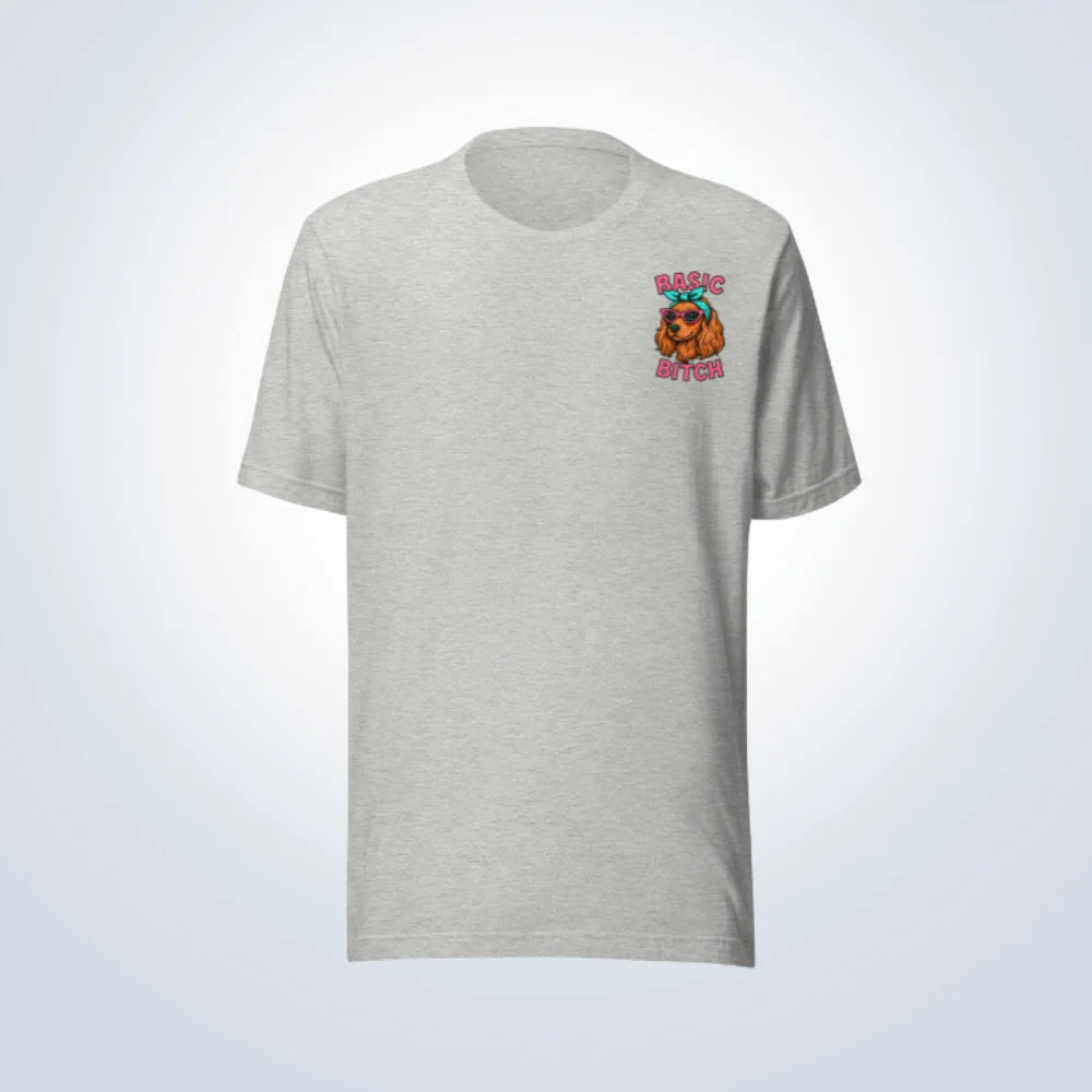 Basic Bitch Cocker Spaniel T-Shirt – Grey – Front View