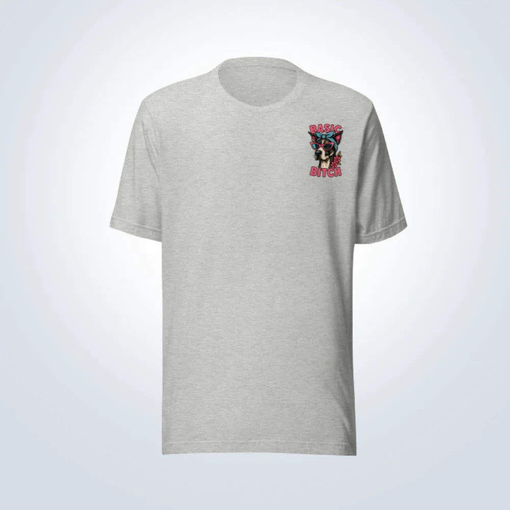 Basic Bitch Great Dane T-Shirt – Grey – Front View