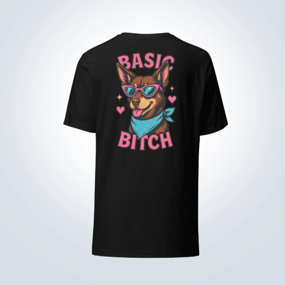 Basic Bitch Kelpie T-Shirt – Black – Back View