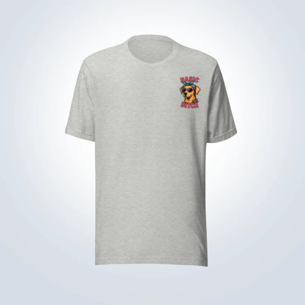 Basic Bitch Labrador T-Shirt – Grey – Front View