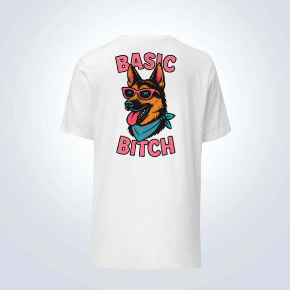 Basic Bitch German Shepherd T-Shirt – White – Back View