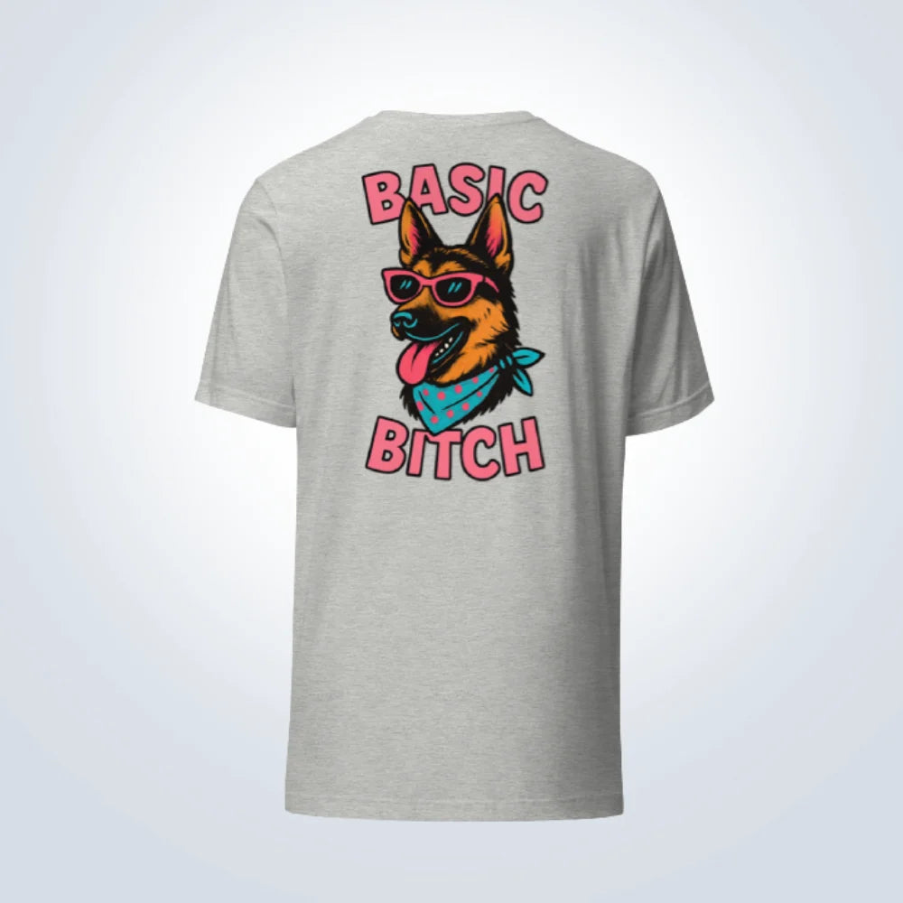 Basic Bitch German Shepherd T-Shirt – Grey – Back View