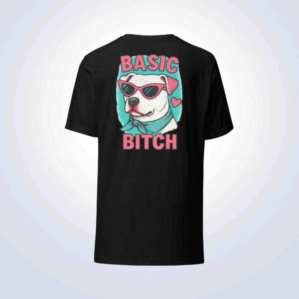 Basic Bitch Pitbull T-Shirt – Black – Back View