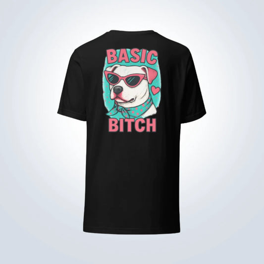 Basic Bitch Pitbull T-Shirt – Black – Back View