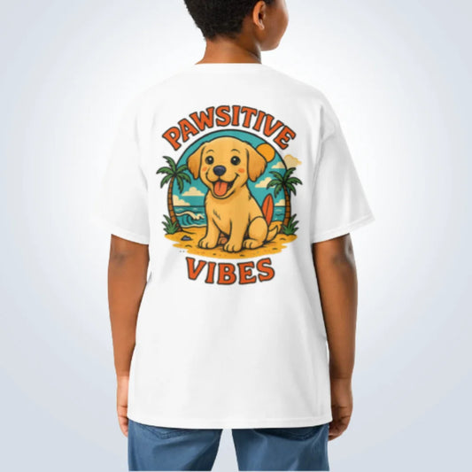 Pawsitive Vibes Labrador T-Shirt – White – Back View