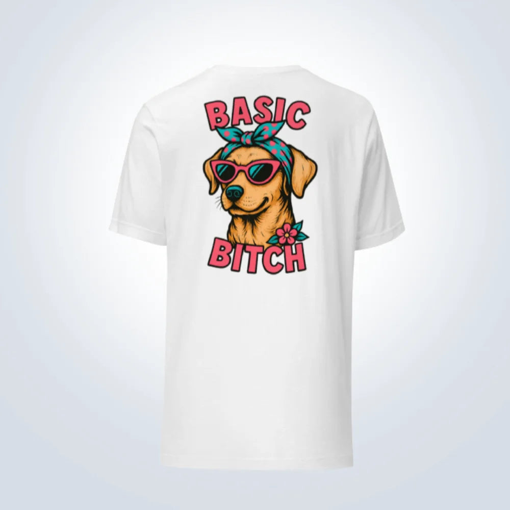 Basic Bitch Labrador T-Shirt – White – Back View