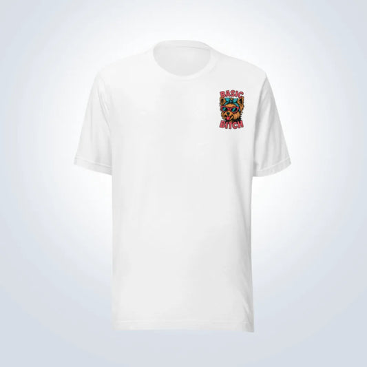 Basic Bitch Yorkshire Terrier T-Shirt – White – Front View