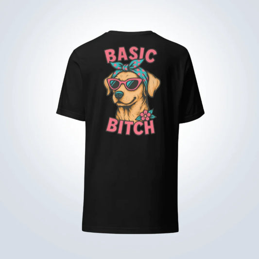 Basic Bitch Labrador T-Shirt – Black – Back View