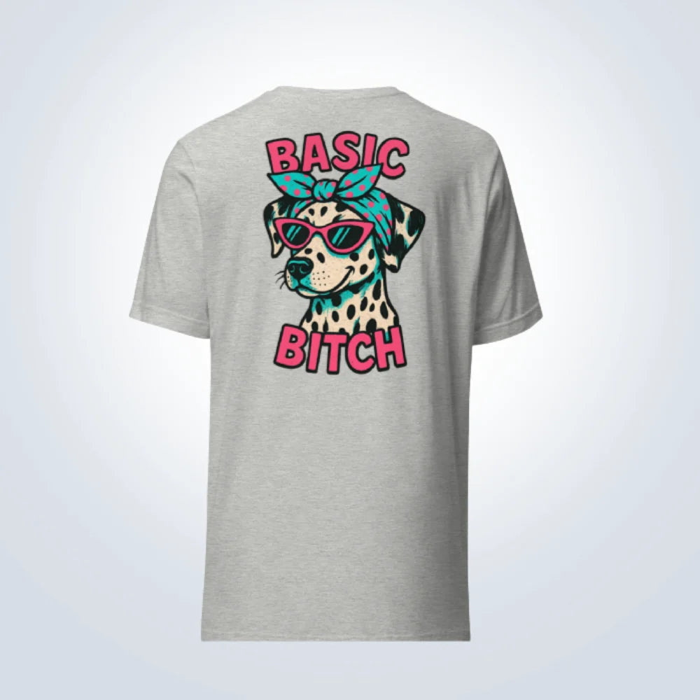 Basic Bitch Dalmatian T-Shirt – Grey – Back View