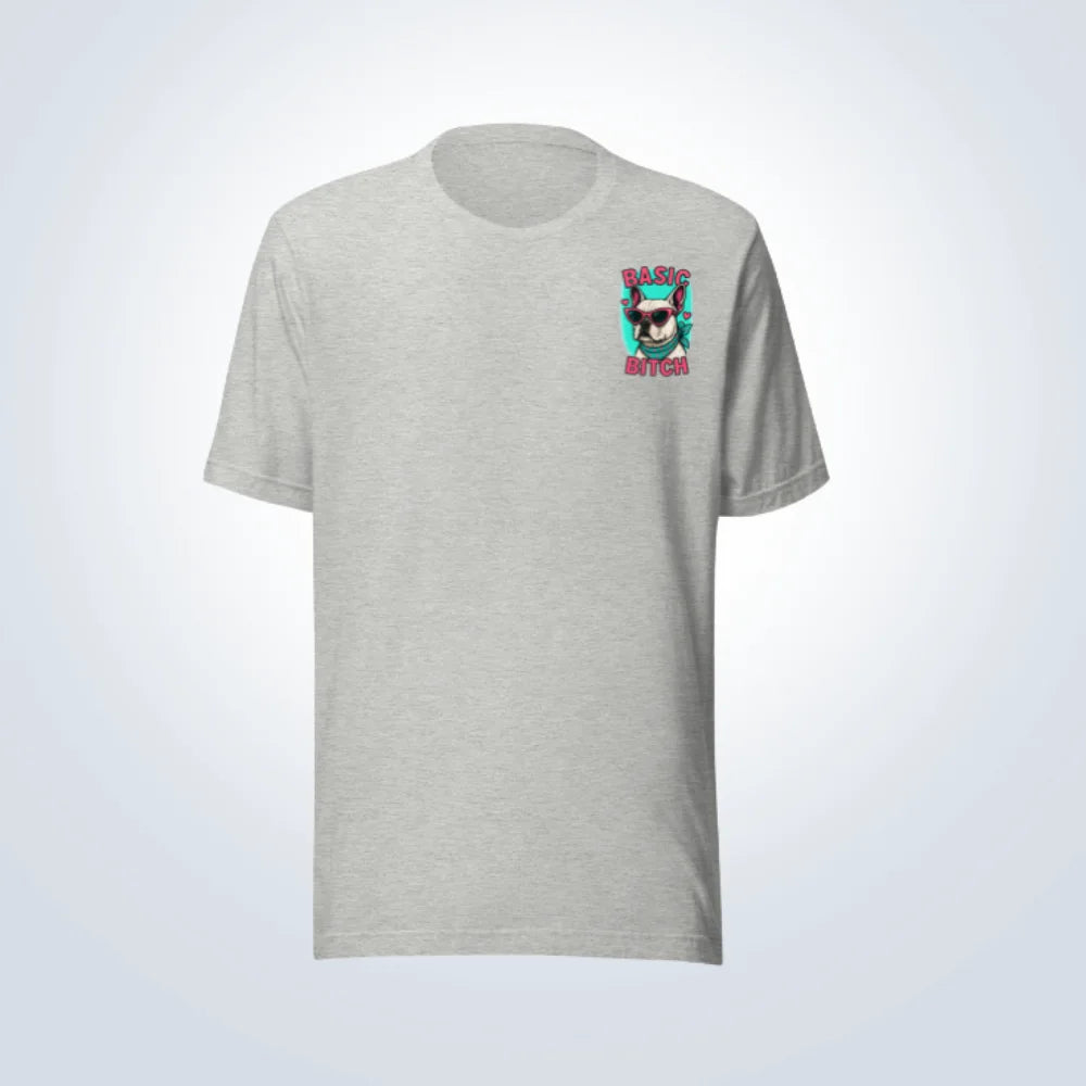 Basic Bitch French Bulldog T-Shirt – Grey – Front View